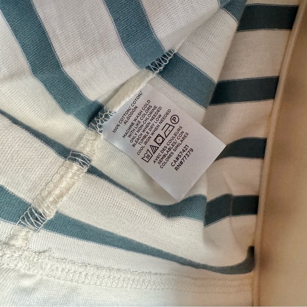 Ann Taylor Boat Neck Striped Pima Cotton Tee - Picture 8 of 9